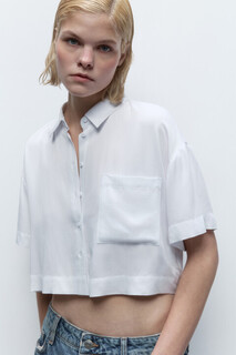 блузка женская Рубашка вискозная с коротким рукавом Befree