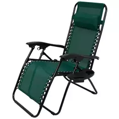 Кресло-шезлонг Сиеста СК-175 156x77x83 см сталь/текстилен цвет зеленый Без бренда
