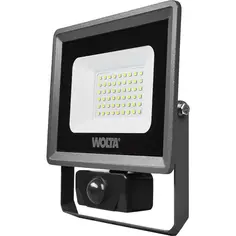 Прожектор светодиодный уличный Wolta WFL-50W/08S 50 Вт 5700 К IP65 нейтральный белый свет с датчиком движения