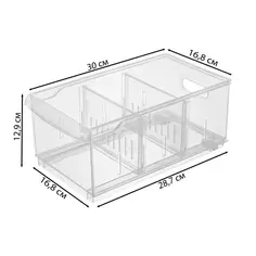 Контейнер Rolly 16.5x30.5x12.9 см 5 л пластик цвет прозрачный Без бренда