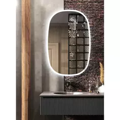 Зеркало для ванной Omega Glass Фантом SD50 с подсветкой 60x90 см овальное