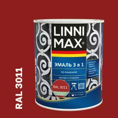 Грунт-эмаль по ржавчине 3 в 1 Linnimax цвет красно-коричневый полуматовый 0.75 л