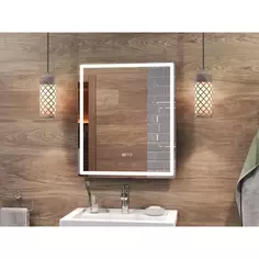 Зеркало для ванной Vigo Level Comfort 60x70 см с подсветкой и часами