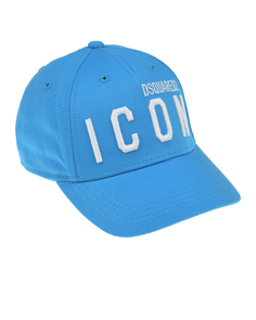 Голубая бейсболка с вышивкой ICON Dsquared2