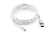 Кабель USB Cablexpert CC-S-APUSB01W-3M для Apple, AM/Lightning, серия Silver, длина 3м, белый, блистер