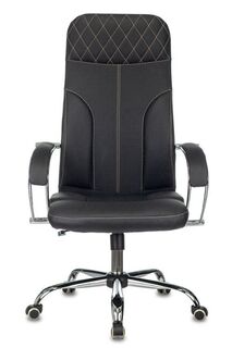 Кресло офисное Бюрократ CH-608SL/ECO/BLACK руководителя, крестовина металл хром, эко.кожа, цвет: черный