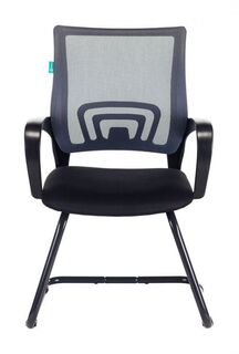 Кресло офисное Бюрократ CH-695N-AV/DG/TW-11 полозья металл черный, сетка/ткань, цвет: темно-серый/черный