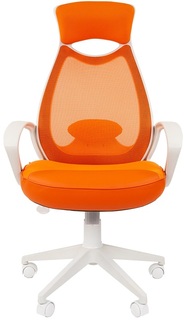 Кресло офисное Chairman 840 White 7025298 оранжевое (TW16\TW-66), крестовина пластик белый, до 120кг