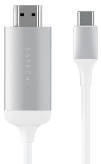 Кабель Satechi ST-CHDMIS USB Type-C to HDMI, поддержка разрешения 4K, длина 1.8м, серебряный