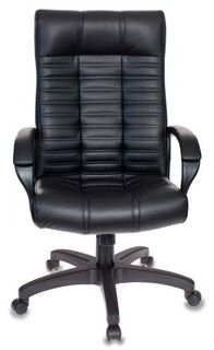 Кресло офисное Бюрократ KB-10 черный, искусственная кожа, крестовина металл
