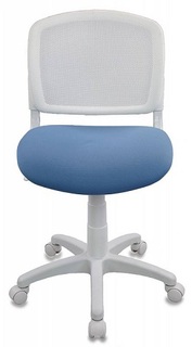 Кресло детское Бюрократ CH-W296NX белое/голубое (26-24), спинка сетка