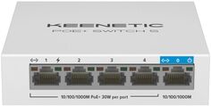 Коммутатор Keenetic KN-4610 5-портовый гигабитный с 4 портами PoE+ и бюджетом мощности 60 Вт