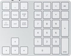 Клавиатура Wireless Satechi Aluminum Extended Keypad ST-XLABKS серебряная