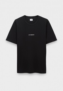 Футболка C.P. Company 24/1 jersey garment dyed logo t-shirt black