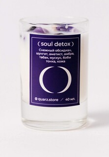 Свеча ароматическая Quarz SOUL DETOX mini с кристаллами, 40 мл