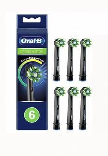 Комплект насадок для зубной щетки Oral B CrossAction EB50RB-6 Black, 6 шт.