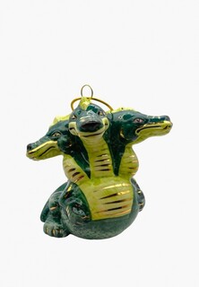 Игрушка елочная Лефортовский фарфор Змей Горыныч зеленый
