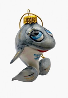 Игрушка елочная Лефортовский фарфор Дельфин серый