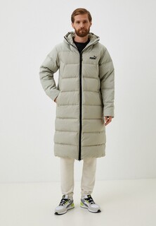 Пуховик PUMA Long Hooded Down Coat Pebble Gray