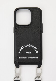 Чехол для iPhone Karl Lagerfeld 15 Pro, кросс-боди с кардслотом