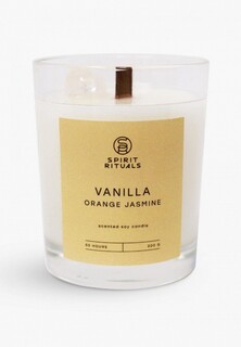 Свеча ароматическая Spirit Rituals "Ваниль, Апельсин, Жасмин", 200 г, древесный потрескивающий фитиль