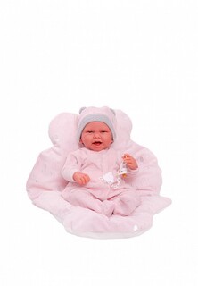 Кукла Munecas Dolls Antonio Juan младенец Паула в розовом, 40 см, мягконабивная