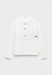 Рубашка C.P. Company broken linen/cotton pocket shirt gauze white