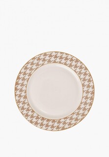 Тарелка DeNastia сервировочная D26,7, фарфор, белый/бежевый