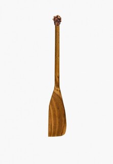 Лопатка кулинарная Кольчугинский мельхиор деревянная с медной накладкой узкая "Смородина"