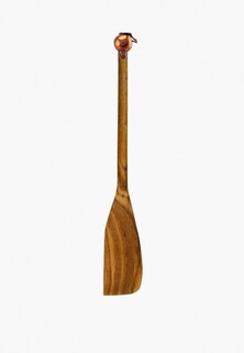 Лопатка кулинарная Кольчугинский мельхиор деревянная с медной накладкой узкая "Яблоко"