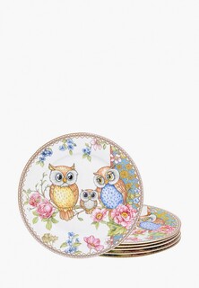 Набор тарелок Elan Gallery 6 предметов 26х26х2 см Совушки