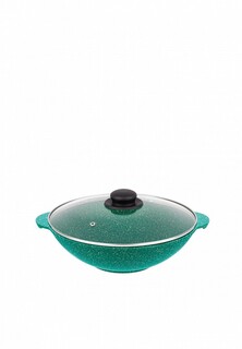 Сотейник Elan Gallery ВОК 3 л 28 см ГАРМОНИЯ ВКУСА Изумруд с крышкой D28