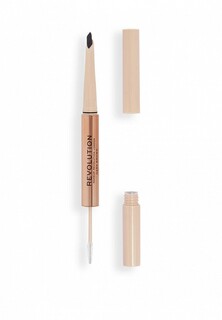 Карандаш для бровей Revolution Revolution Fluffy Brow Filter Duo, Dark Brown