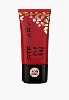 Тональное средство Stellary Super cover foundation, Выравнивающий тональный крем для лица, тон 102 розово-бежевый, 25 мл