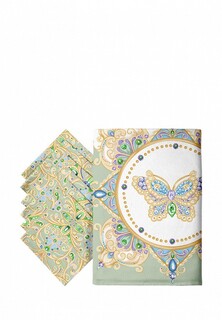 Набор кухонного текстиля Mia Cara рогожка, скатерть 145х220 + 6 салфеток 32х32 Diamond
