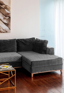 Покрывало Унисон Комплект ультрастеп для мягкой мебели (90х160 - 1 шт.; 90х210 - 1 шт.) "Essential home" Silver grey