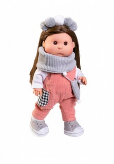 Кукла Munecas Dolls Antonio Juan девочка Ирис в серо-розовом, 38 см, виниловая