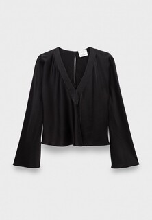Блуза Forte Forte stretch silk satin v neck shirt nero