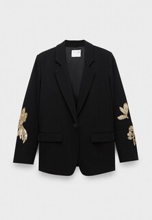 Жакет Forte Forte embroidery stretch crepe cady jacket nero