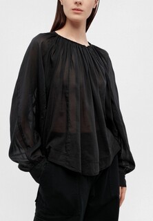 Блуза Forte Forte cotton silk voile bohemian cocoon shirt noir