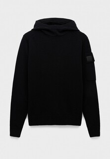 Худи C.P. Company metropolis series extrafine merino wool hooded knit black