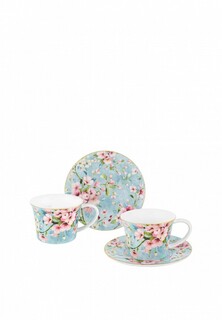 Набор чайных пар Elan Gallery 4 предмета 270 мл 12,5х9,5х7 см на голубом