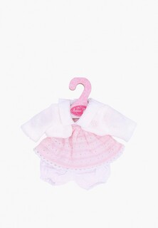 Одежда для куклы Munecas Dolls Antonio Juan 25 - 29 см, платье розовое трикотаж, белое болеро, трусики