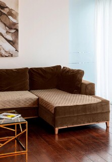 Покрывало Унисон Комплект ультрастеп для мягкой мебели (90х160 - 1 шт.; 90х210 - 1 шт.) "Essential home" Gold beige