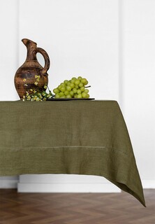 Скатерть Bellehome Olive Green однотонная 150х240 хлопок/лен