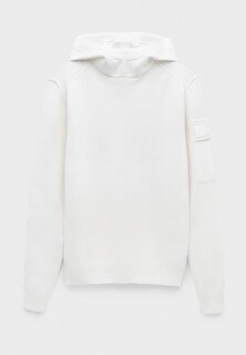 Худи C.P. Company metropolis series extrafine merino wool hooded knit white