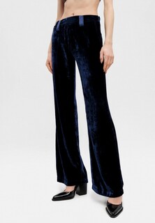 Брюки Forte Forte viscose silk velvet pants with beads notte