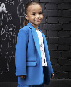 Пиджак трикотажный модного кобальтового цвета синий для девочек Gulliver (122)
