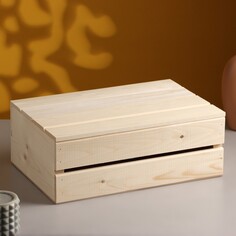 Ящик деревянный 35×23×13 см подарочный с реечной крышкой Дарим Красиво