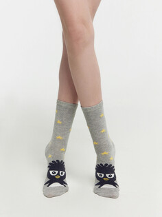 Носки детские серые с рисунком в виде птенцов Mark Formelle